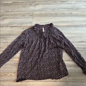 Mudd Black and Pink Floral Blouse